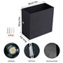 CHEVVY 2Pcs Applique Murale LED 7W Moderne Applique Murale Interieur Lumière Blanche Chaude 3000K Applique Murale Carrée Noir po