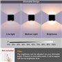 CHEVVY 2Pcs Applique Murale LED 7W Moderne Applique Murale Interieur Lumière Blanche Chaude 3000K Applique Murale Carrée Noir po