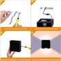 CHEVVY 2Pcs Applique Murale LED 7W Moderne Applique Murale Interieur Lumière Blanche Chaude 3000K Applique Murale Carrée Noir po