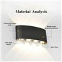 CHEVVY Applique Murale LED Noir 8W Applique Intérieur/Exterieur Murale IP65 Lampe Blanche Chaude 3000K Murale Moderne Carré Up D