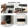 CHEVVY Applique Murale LED Noir 8W Applique Intérieur/Exterieur Murale IP65 Lampe Blanche Chaude 3000K Murale Moderne Carré Up D