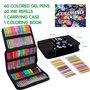 Melifluo Lot de 120 Stylos Gel Pailletés - 60 Couleurs avec 60 Recharges dans un Étui à Fermeture Éclair pour Coloriage Adulte e