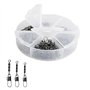 Choisir les professionnels de la pêche : 60 pièces Assortiment de triple tourbillons | Avec boîte de rangement organisante | Ens