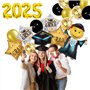 WTZWYFWJ 2025 Graduation Party Decoration Kit,Ballons de cérémonie de Remise des diplômes,NoirOr Ballon ​Remise ​des Diplômes,po