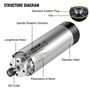 VEVOR 1.5KW Moteur Broche CNC Refroidissement Par Air Refroidi Des Roulements Importés D'Allemagne 65 * 205 mm Vitesse 24000 tr/