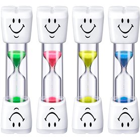 PIQIUQIU Lot de 4 sabliers pour enfants - Pour le brossage des dents - 3 minutes - Pour enfants - Compte à rebours - Pour le bro