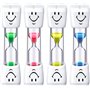 PIQIUQIU Lot de 4 sabliers pour enfants - Pour le brossage des dents - 3 minutes - Pour enfants - Compte à rebours - Pour le bro
