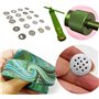 AMANDELIZABE Fondant Presse mit 20 Formen Zuckerpaste Extruder mit Zuckerfertigkeit Tortendeko Werkzeug,3 Edelstahl Ton Cutter K