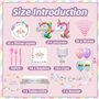 Tuofang 102 Pièces Kit Vaisselle et Décoration Anniversaire Licorne Fille, Assiette Jetable Anniversaire de Fête Licorne pour 16