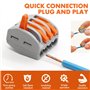 Riisoyu 70 PCS Connecteur Electrique Rapide avec Levier, Bornes de Connexion Automatique 3 Ports Cosse Electrique Blocs de Conne