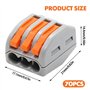 Riisoyu 70 PCS Connecteur Electrique Rapide avec Levier, Bornes de Connexion Automatique 3 Ports Cosse Electrique Blocs de Conne