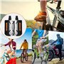 Pédales de Vélo, Pédales de VTT Antidérapantes avec Bandes Antidérapantes et Réflecteurs, 9/16 Pedale Velo Étanches Noir, Pedale