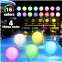 Riisoyu Ballon de Plage Gonflable Lumineux, IP68 Boules LED Plage 16 Couleurs et 4 Modes LED Ballon De Plage avec Télécommande J