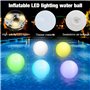 Riisoyu Ballon de Plage Gonflable Lumineux, IP68 Boules LED Plage 16 Couleurs et 4 Modes LED Ballon De Plage avec Télécommande J