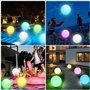 Riisoyu Ballon de Plage Gonflable Lumineux, IP68 Boules LED Plage 16 Couleurs et 4 Modes LED Ballon De Plage avec Télécommande J