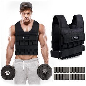 5BILLION FITNESS Gilet lesté 1kg-20 Kg Réglable Gilet Poids Unisexe Poids en fer Musculation pour Poids Entrainement Musculation