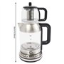 HuKaiL Bouilloire électrique double (grande bouilloire de 2 l + petite théière de 1 l), bouilloire en verre portable avec réglag