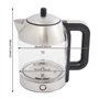 HuKaiL Bouilloire électrique double (grande bouilloire de 2 l + petite théière de 1 l), bouilloire en verre portable avec réglag