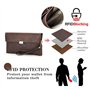 Contacts Porte-Monnaie pour Homme en Cuir véritable avec Fermeture éclair pour Carte d'identité, téléphone, Porte-Monnaie, Porte