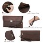Contacts Porte-Monnaie pour Homme en Cuir véritable avec Fermeture éclair pour Carte d'identité, téléphone, Porte-Monnaie, Porte