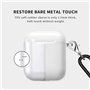 DLseego Compatible avec Airpods Coque,Housse de Protection en TPU Souple Antichoc Claire Airpods Étui avec Porte-clés [LED Avant