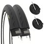 ECOVELO (25-622) 2 pneus 700 x 25 C (25 – 622) + Chambres Adulte Unisexe