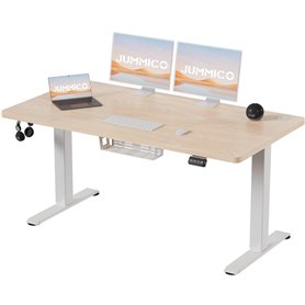 JUMMICO Bureau réglable en Hauteur 140 x 60 cm (71 à 119 cm)