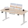 JUMMICO Bureau réglable en Hauteur 140 x 60 cm (71 à 119 cm)