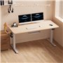 JUMMICO Bureau réglable en Hauteur 140 x 60 cm (71 à 119 cm), Bureau électrique réglable en Hauteur avec Commande à 2 mémoire et