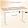 JUMMICO Bureau réglable en Hauteur 140 x 60 cm (71 à 119 cm), Bureau électrique réglable en Hauteur avec Commande à 2 mémoire et