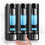Lot de 3 distributeurs de Savon Mural - 400 ML - Noir - Distributeur de Savon - Distributeur de Liquide Vaisselle - Lavabo - Dis