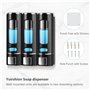 Lot de 3 distributeurs de Savon Mural - 400 ML - Noir - Distributeur de Savon - Distributeur de Liquide Vaisselle - Lavabo - Dis