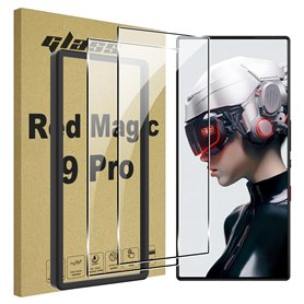 Lemxiee Film pour Red Magic 9 Pro/9S Pro Plus - Verre Trempé [2 Pièces] Protecteur d'Écran HD Cadre Invisible