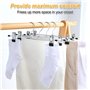 Baxcdyswe Lot de 20 Cintre Pantalon, 30cm Ceintre pour Pantalon Metal Avec Deux Antidérapante Réglables Clips, Cintre Pinces Cin