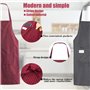 Mokaskaidj 2 Pièces Tablier de Cuisine Femme, Tabliers de Cuisine, Tablier avec Poche, Réglable et Durable, Tablier Cuisine en L