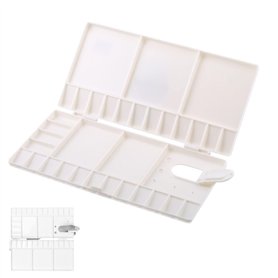 Palette de Peinture en Plastique Boite Aquarelle Vide avec 33 Puits Palette D'aquarelle de Mélange en Pliante pour Artisanat Déb