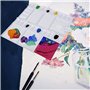 Palette de Peinture en Plastique Boite Aquarelle Vide avec 33 Puits Palette D'aquarelle de Mélange en Pliante pour Artisanat Déb
