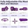 KaMieeg 12-en-1 Set Multifonctionnel En Cuir Violet, Set D'entraînement De Yoga Ultra-luxueux, Premium Exercise Combo Matching S