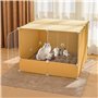 Generic Niche d'intérieur pour chat et parc – Grand enclos pour chat et chien – Niche blanche pour petits animaux (jaune