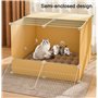 Generic Niche d'intérieur pour chat et parc – Grand enclos pour chat et chien – Niche blanche pour petits animaux (jaune, D)