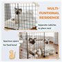 Generic Niche d'intérieur pour chat et parc – Grand enclos pour chat et chien – Niche blanche pour petits animaux (jaune, D)