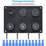 GIDREN Panneau étanche Multifonction 6 en 1, avec Prise de Courant 12 V, Chargeur Double Prise USB, voltmètre à LED Bleue, Inter