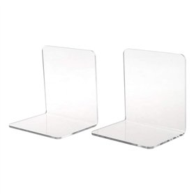 Lot de 2 serre-livres en acrylique pour étagères