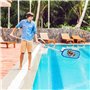 LATERN 150CM Écumoire De Piscine, Filet à Feuilles De Piscine à Mailles Fines Sac Profond Résistant Râteau à Feuilles avec Mât T