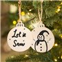 ABSOK Lot de 50 boules de Noël rondes en bois vierges à suspendre avec ficelles pour décoration de vacances et loisirs créatifs,
