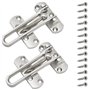 Ruidee Lot de 2 serrures de porte pivotantes en acier inoxydable - Verrou de sécurité pour la maison - Protection anti-effractio