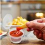 LAMXD Lot de 100 boîtes de conservation anti-fuite de 1 oz avec couvercle, passent au micro-ondes, petites boîtes pour sauces, s