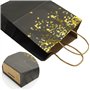 Lot de 24 sacs cadeaux en papier kraft avec poignée pour Noël, anniversaire, mariage et fêtes (Noir)