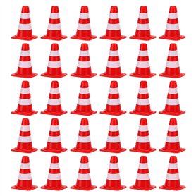 JDCMEI 30 pièces Mini Cônes de Signalisation Barrière de Circulation Miniature Mini- Cônes de Circulation en Plastique pour Enfa