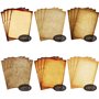 Lot de 48 feuilles de papier parchemin imprimé de couleur antique